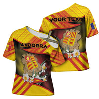 Personalized Andorra Cross Shoulder Shirt The Grandalla Flowers With Symbol - Wonder Print Shop
