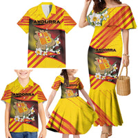 Personalized Andorra Family Matching Mermaid Dress and Hawaiian Shirt The Grandalla Flowers With Symbol - Wonder Print Shop