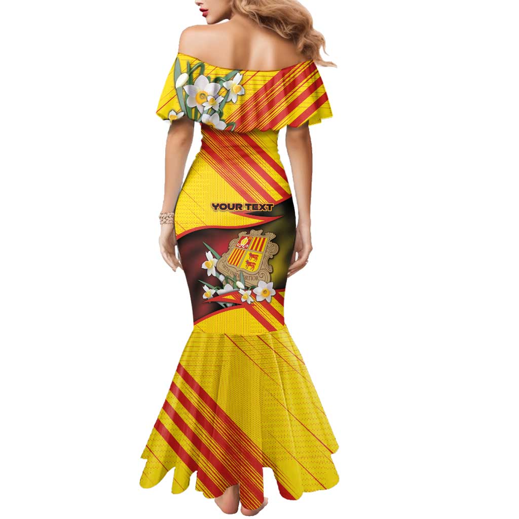 Personalized Andorra Family Matching Mermaid Dress and Hawaiian Shirt The Grandalla Flowers With Symbol - Wonder Print Shop