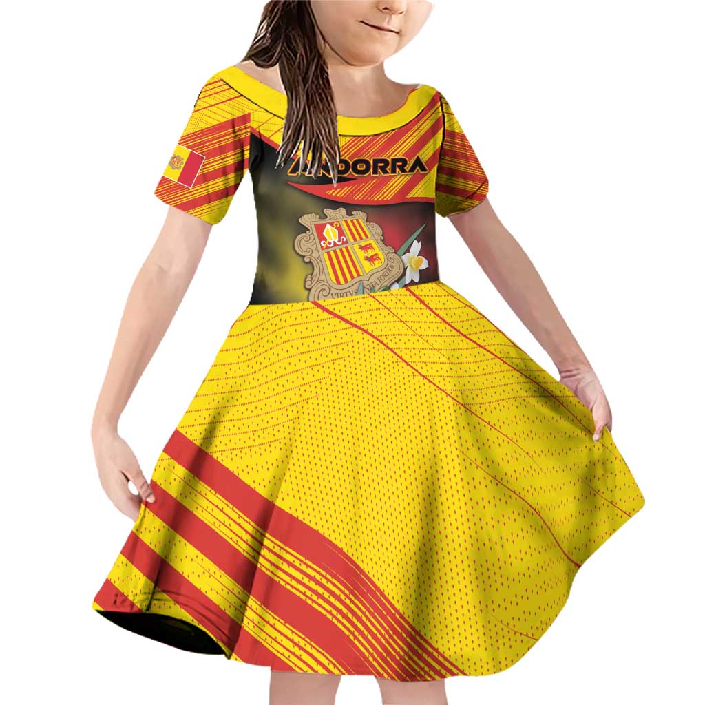 Personalized Andorra Family Matching Off Shoulder Short Dress and Hawaiian Shirt The Grandalla Flowers With Symbol - Wonder Print Shop