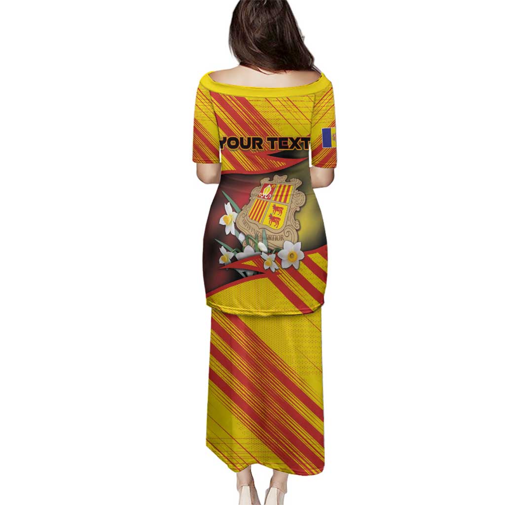 Personalized Andorra Family Matching Puletasi and Hawaiian Shirt The Grandalla Flowers With Symbol - Wonder Print Shop