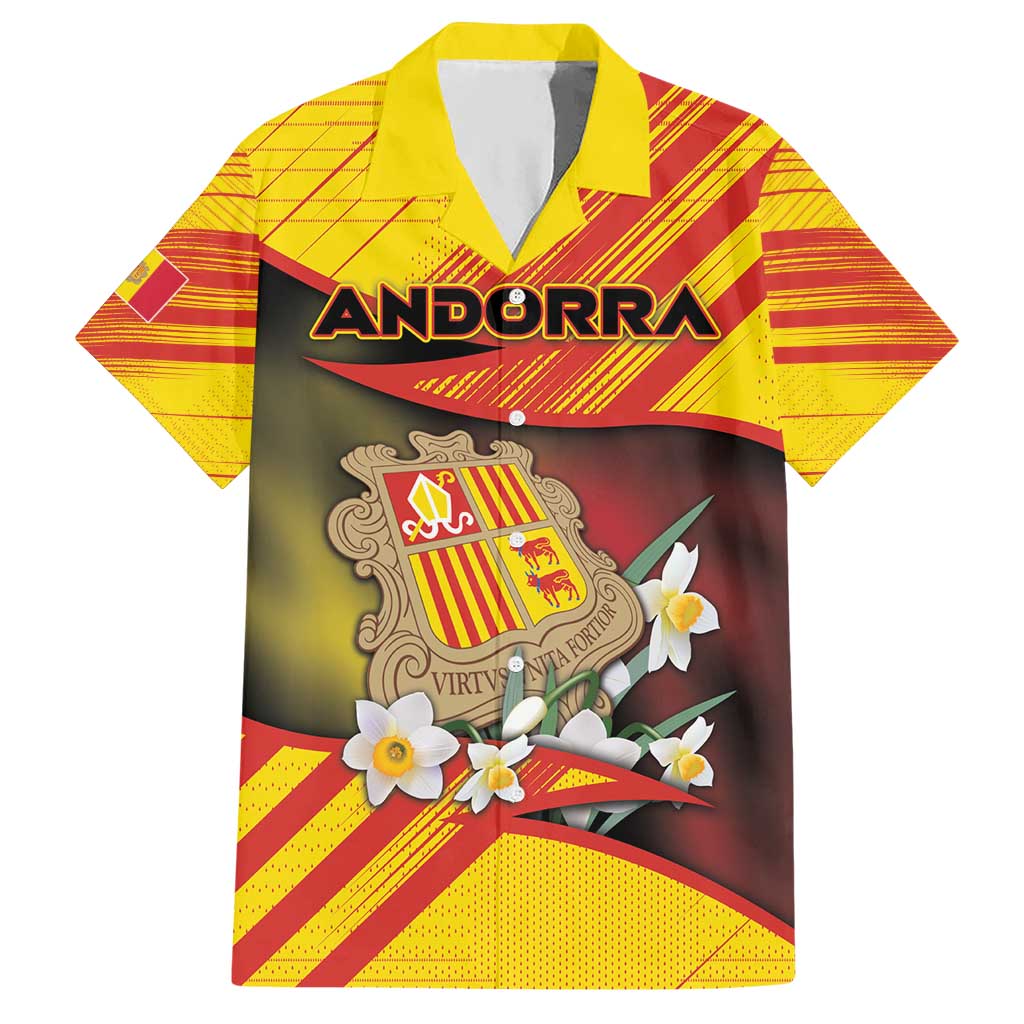 Personalized Andorra Hawaiian Shirt The Grandalla Flowers With Symbol - Wonder Print Shop