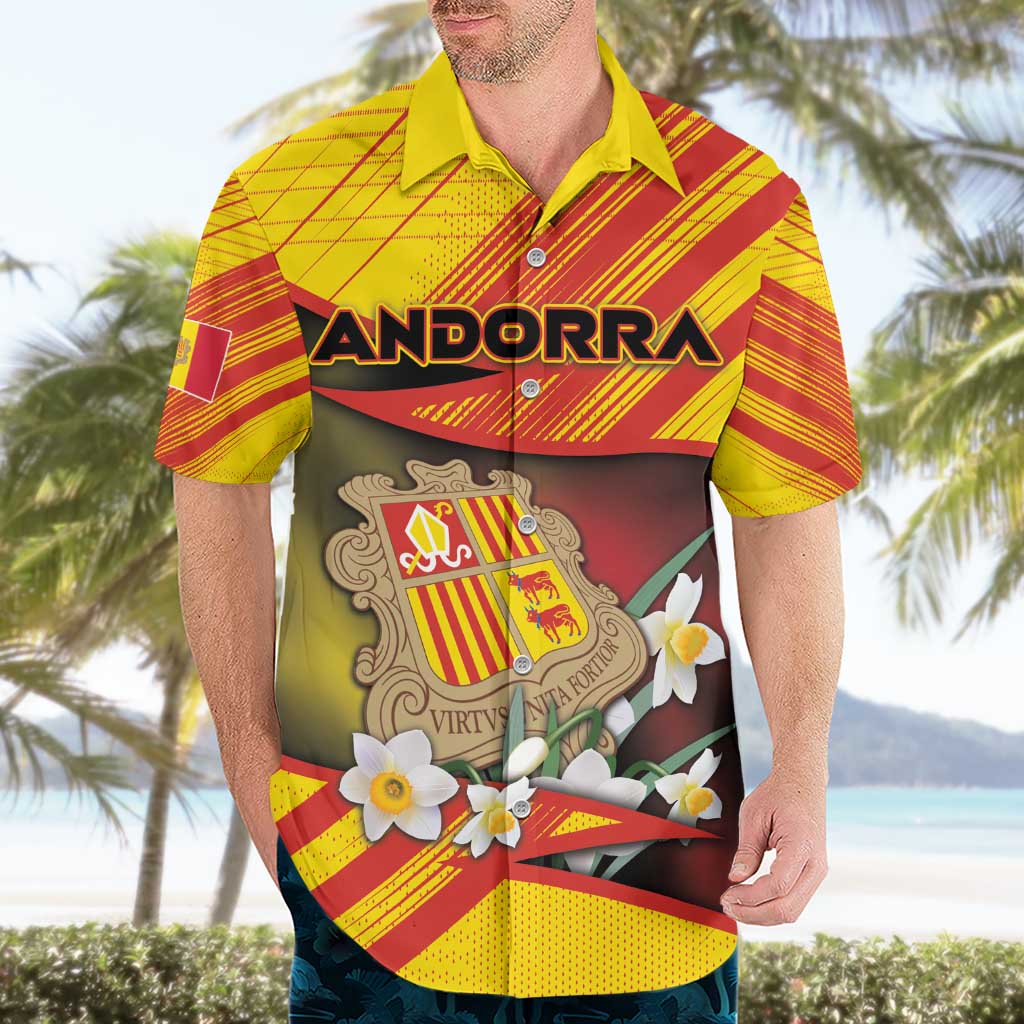 Personalized Andorra Hawaiian Shirt The Grandalla Flowers With Symbol - Wonder Print Shop