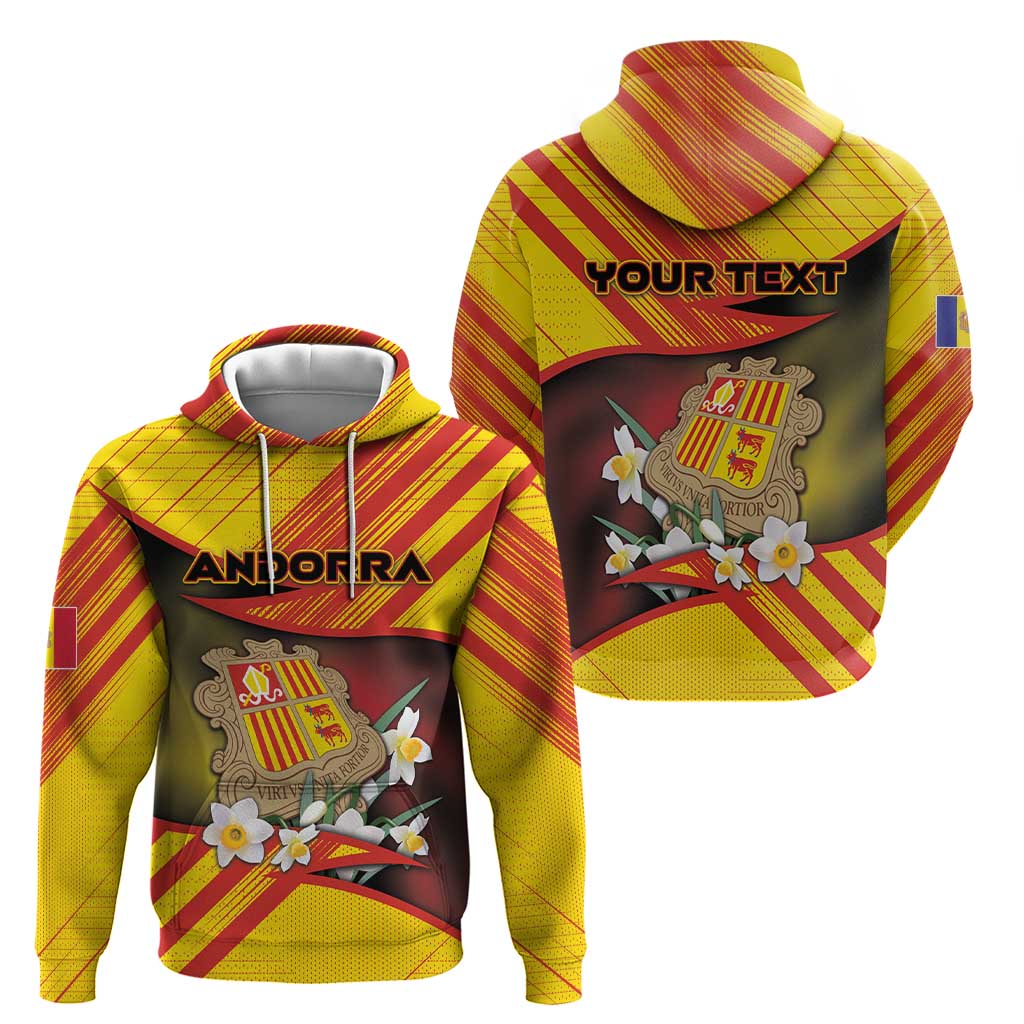 Personalized Andorra Hoodie The Grandalla Flowers With Symbol - Wonder Print Shop