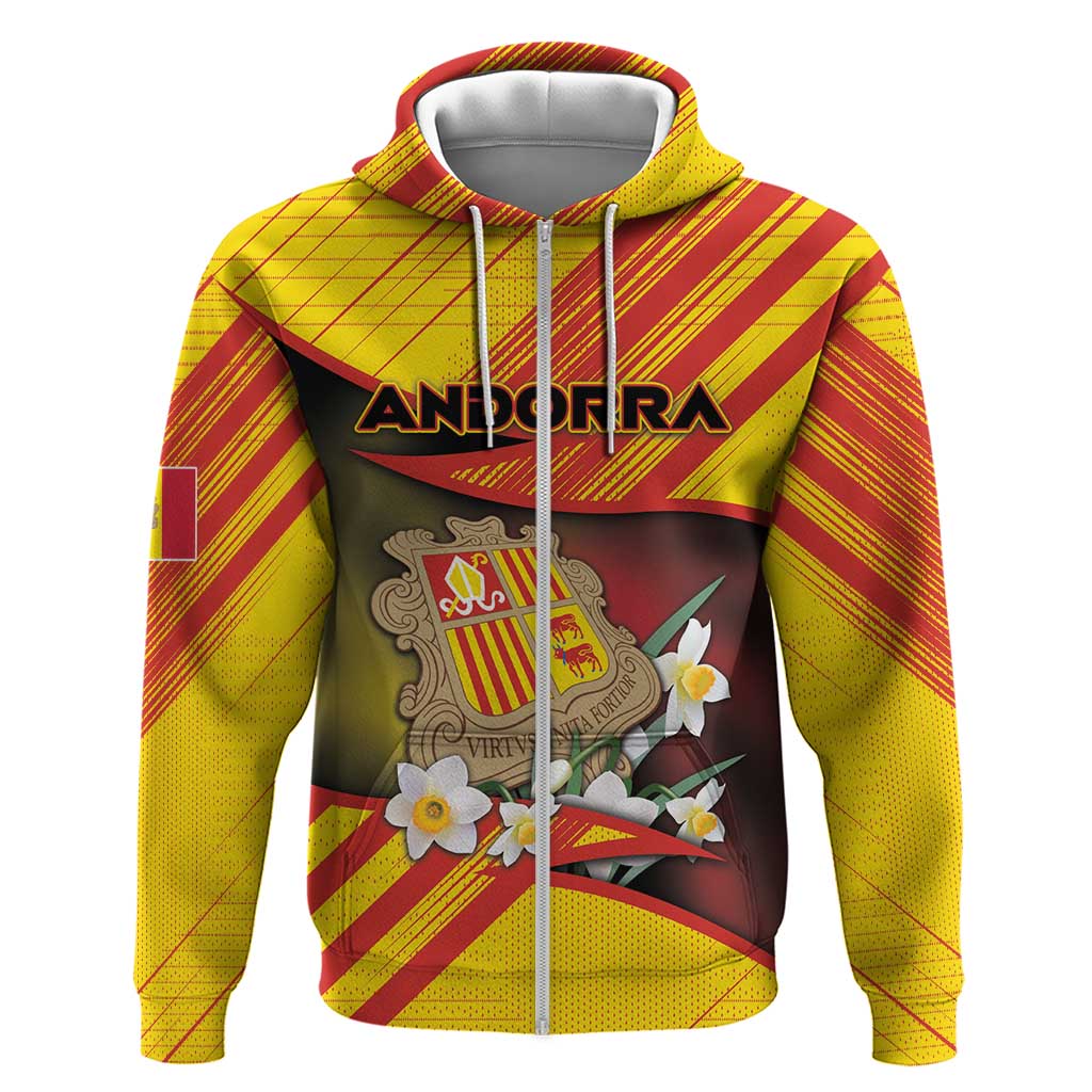 Personalized Andorra Hoodie The Grandalla Flowers With Symbol - Wonder Print Shop