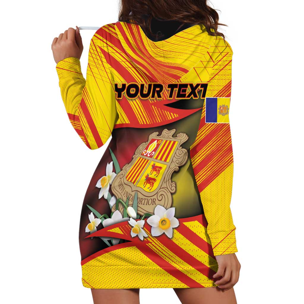 Personalized Andorra Hoodie Dress The Grandalla Flowers With Symbol - Wonder Print Shop