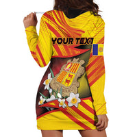 Personalized Andorra Hoodie Dress The Grandalla Flowers With Symbol - Wonder Print Shop