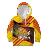 Personalized Andorra Kid Hoodie The Grandalla Flowers With Symbol - Wonder Print Shop