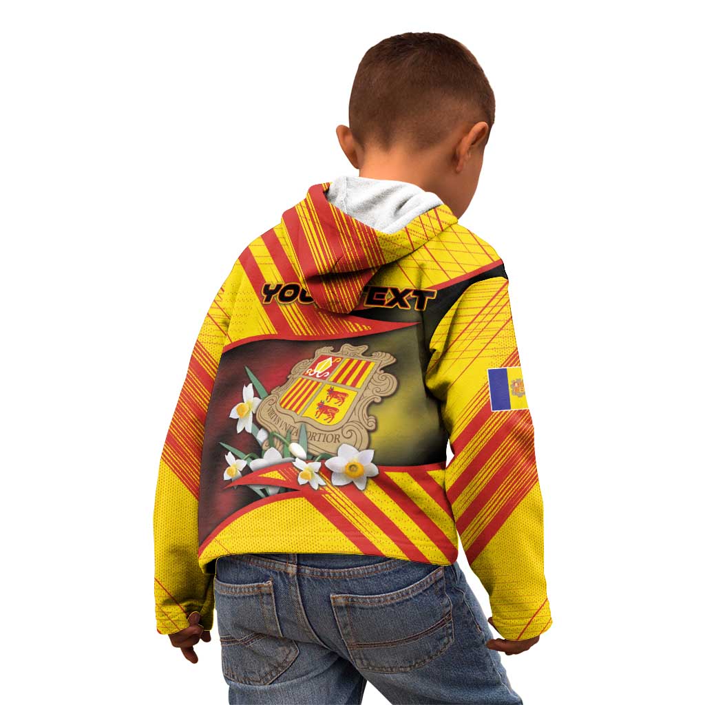Personalized Andorra Kid Hoodie The Grandalla Flowers With Symbol - Wonder Print Shop
