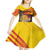 Personalized Andorra Kid Short Sleeve Dress The Grandalla Flowers With Symbol - Wonder Print Shop