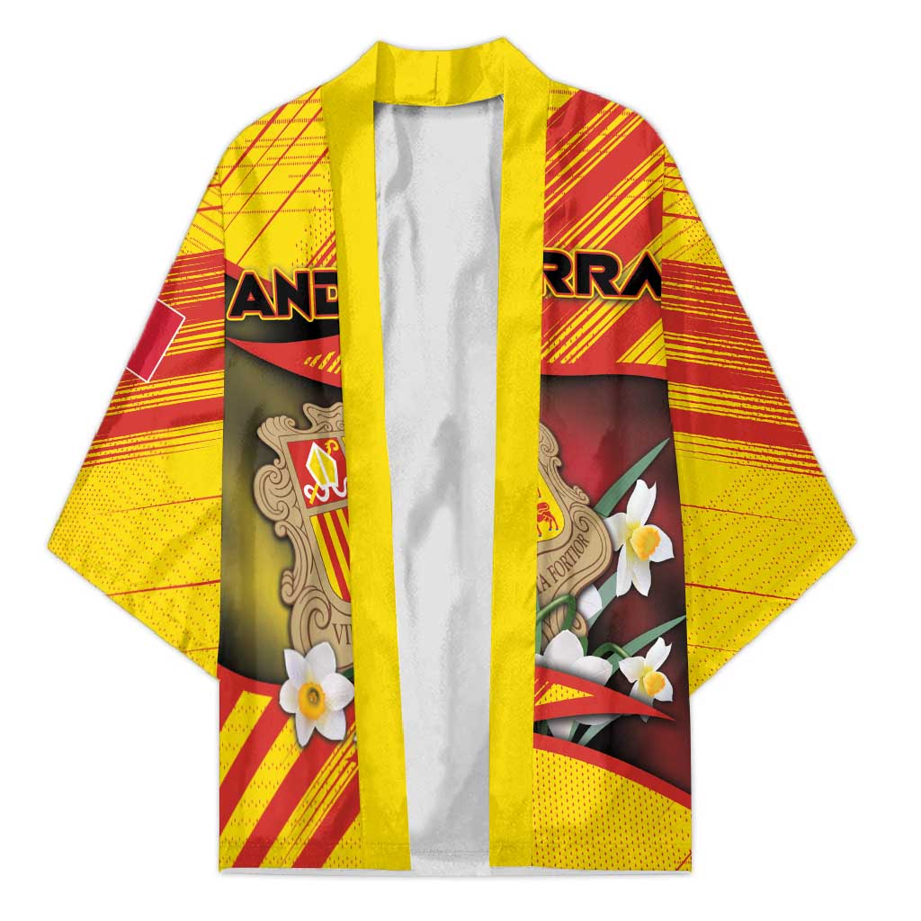 Personalized Andorra Kimono The Grandalla Flowers With Symbol - Wonder Print Shop