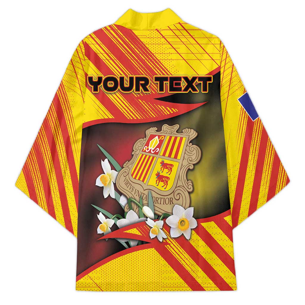 Personalized Andorra Kimono The Grandalla Flowers With Symbol - Wonder Print Shop