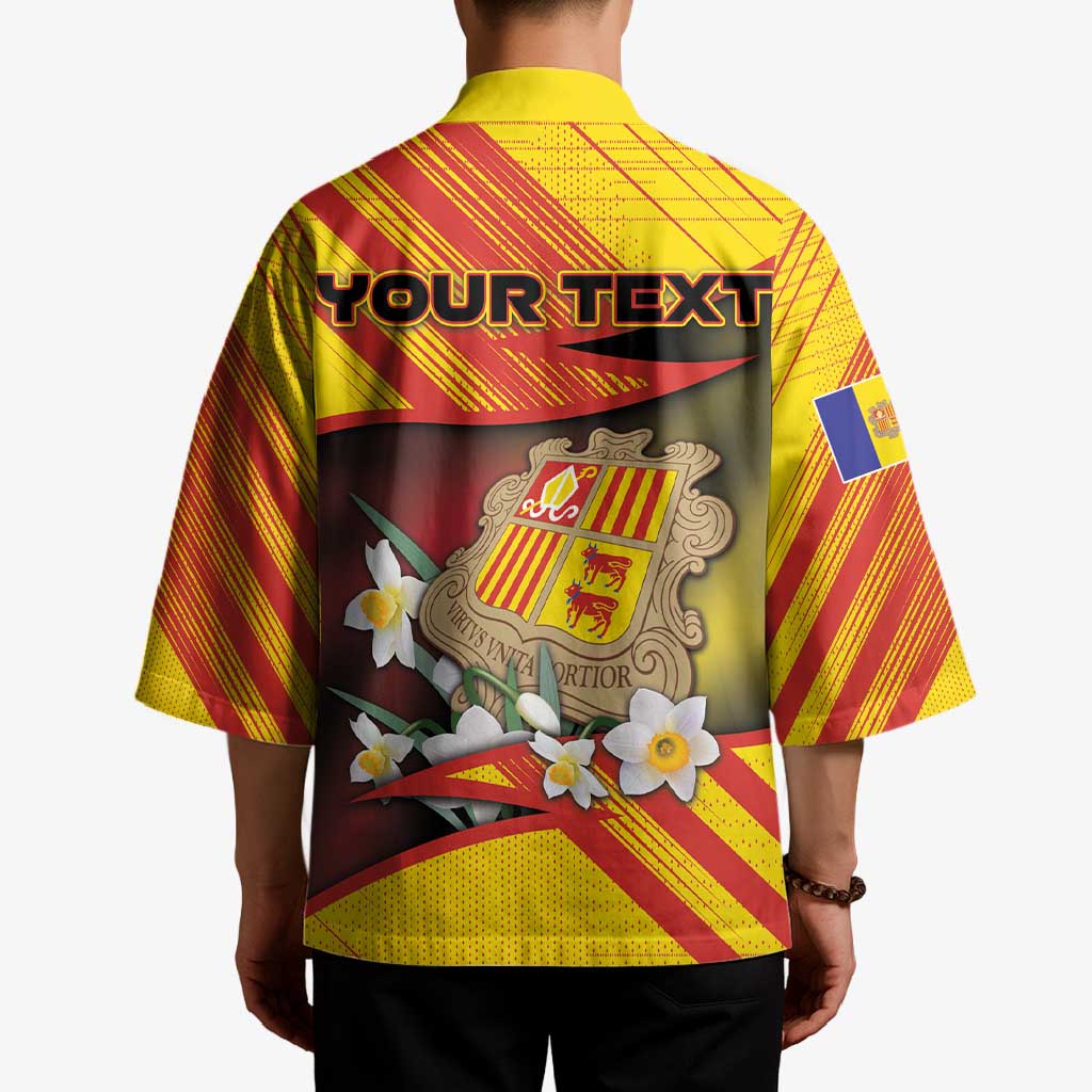 Personalized Andorra Kimono The Grandalla Flowers With Symbol - Wonder Print Shop