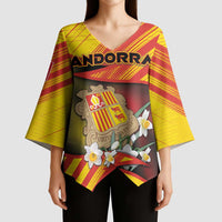 Personalized Andorra Kimono Sleeve Blouse The Grandalla Flowers With Symbol - Wonder Print Shop