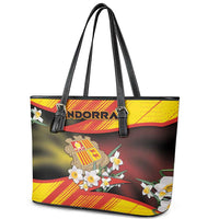 Andorra Leather Tote Bag The Grandalla Flowers With Symbol - Wonder Print Shop