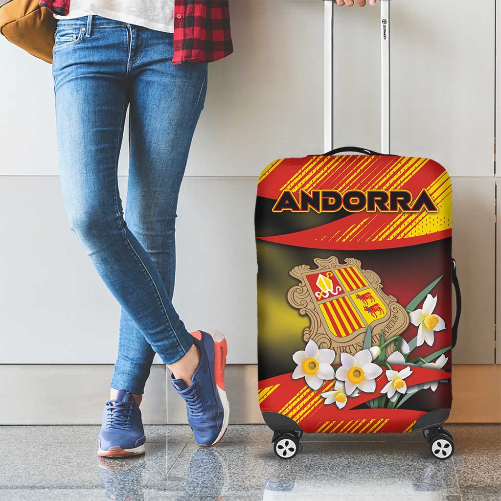 Andorra Luggage Cover The Grandalla Flowers With Symbol - Wonder Print Shop