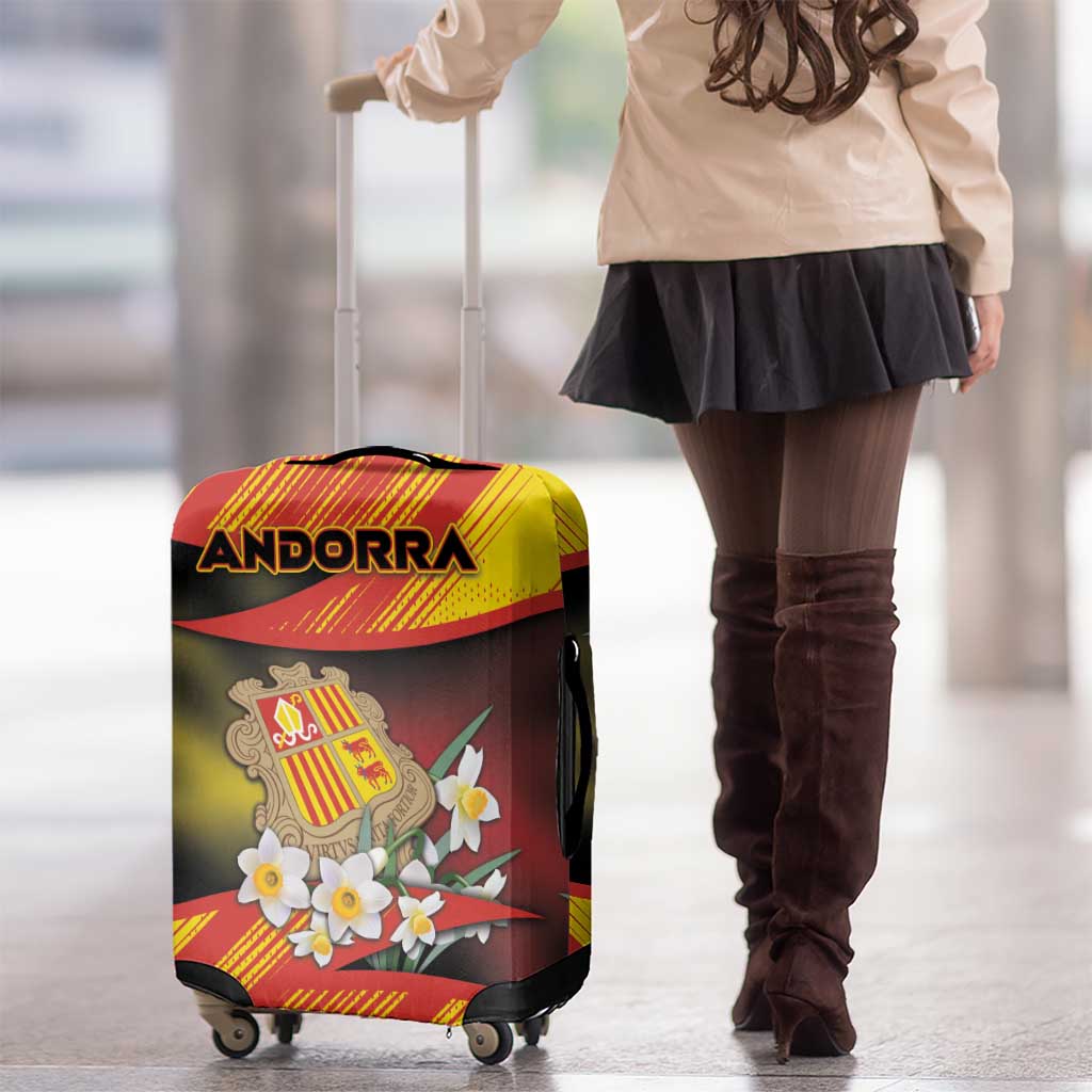 Andorra Luggage Cover The Grandalla Flowers With Symbol - Wonder Print Shop