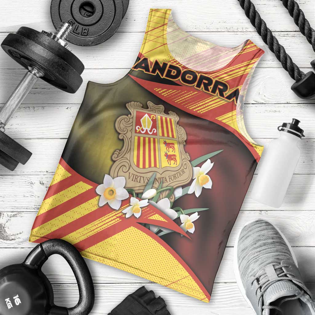 Personalized Andorra Men Tank Top The Grandalla Flowers With Symbol - Wonder Print Shop
