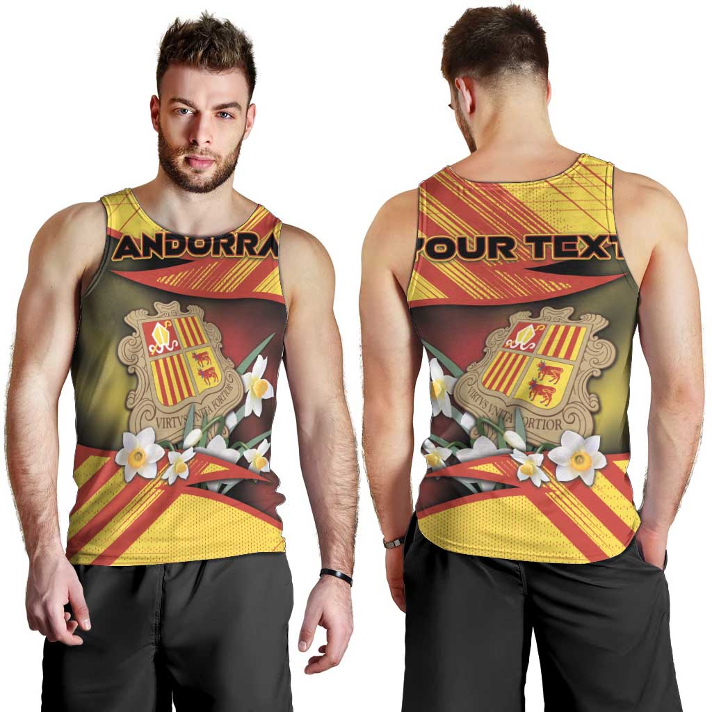 Personalized Andorra Men Tank Top The Grandalla Flowers With Symbol - Wonder Print Shop