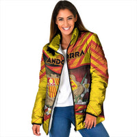 Personalized Andorra Padded Jacket The Grandalla Flowers With Symbol - Wonder Print Shop
