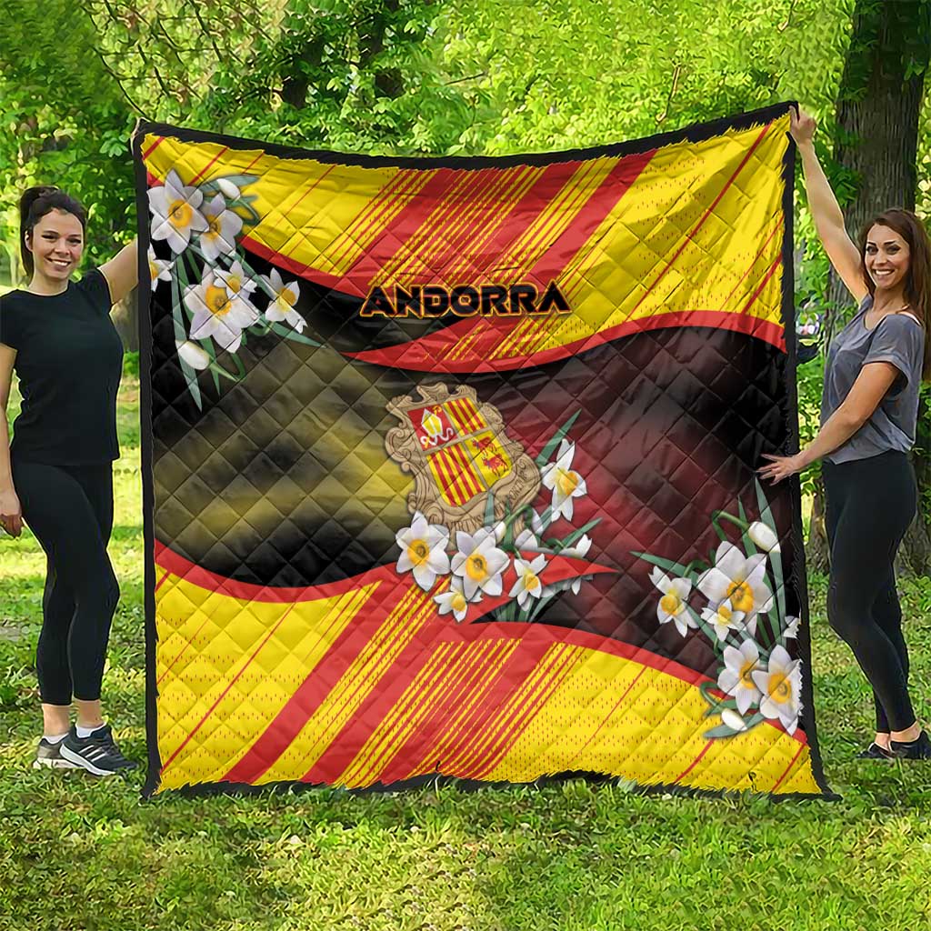 Andorra Quilt The Grandalla Flowers With Symbol - Wonder Print Shop