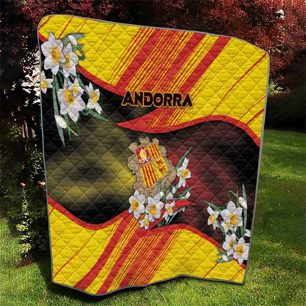 Andorra Quilt The Grandalla Flowers With Symbol - Wonder Print Shop