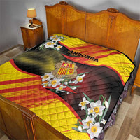 Andorra Quilt The Grandalla Flowers With Symbol - Wonder Print Shop
