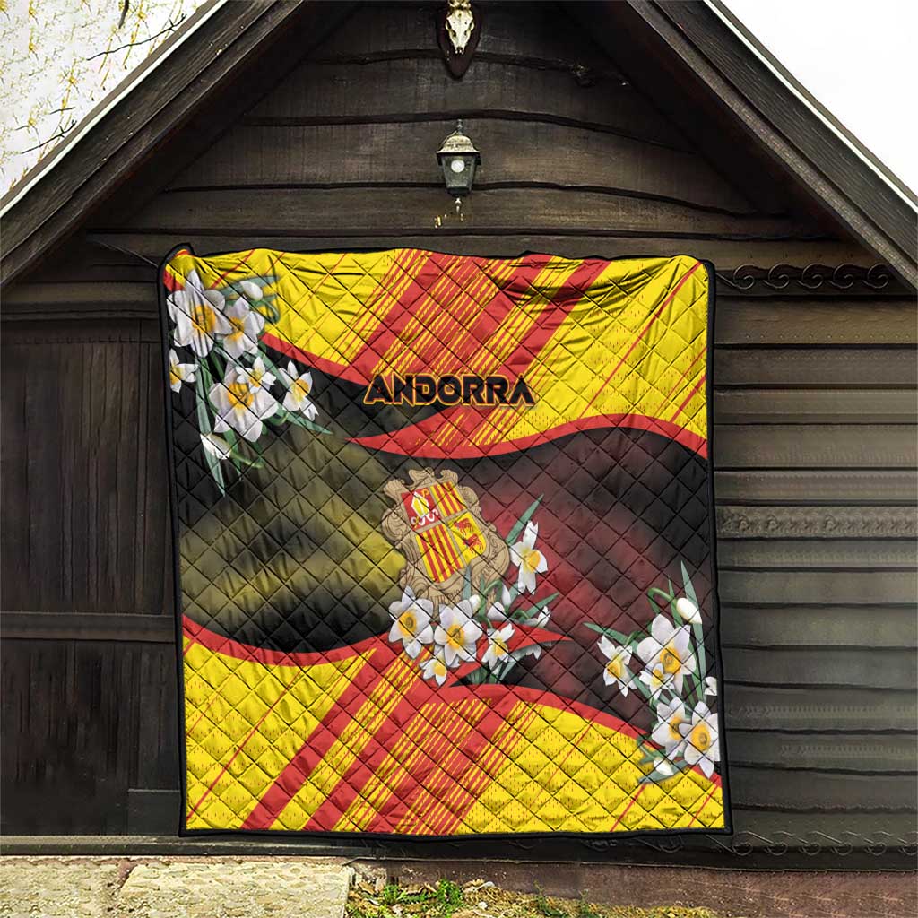 Andorra Quilt The Grandalla Flowers With Symbol - Wonder Print Shop