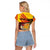 Personalized Andorra Raglan Cropped T Shirt The Grandalla Flowers With Symbol - Wonder Print Shop
