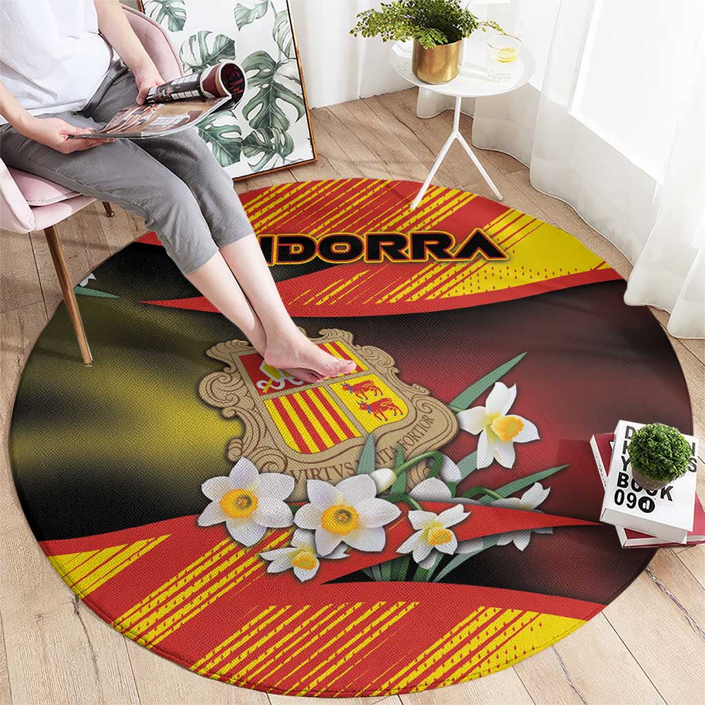 Andorra Round Carpet The Grandalla Flowers With Symbol - Wonder Print Shop
