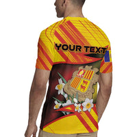 Personalized Andorra Rugby Jersey The Grandalla Flowers With Symbol - Wonder Print Shop