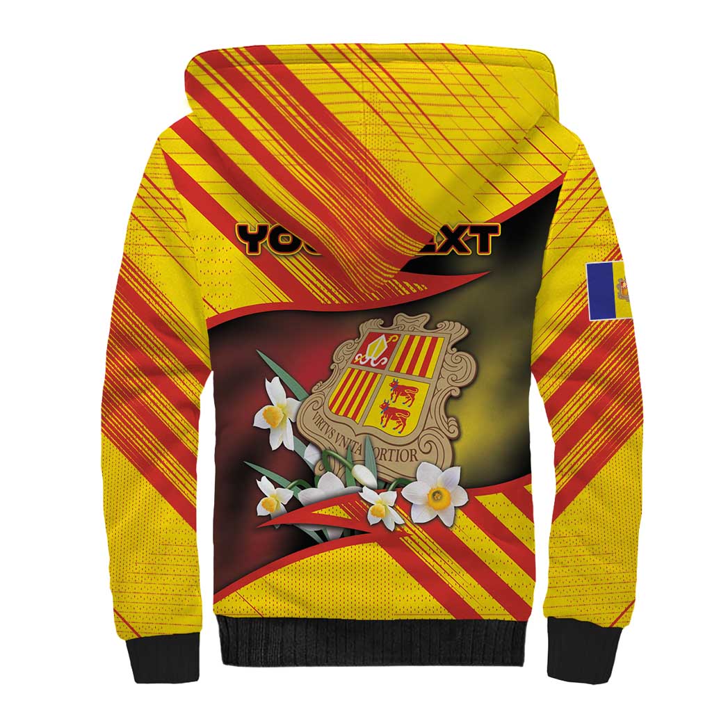 Personalized Andorra Sherpa Hoodie The Grandalla Flowers With Symbol - Wonder Print Shop