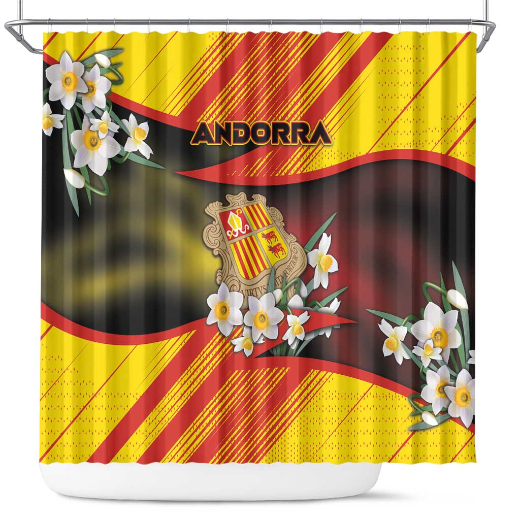 Andorra Shower Curtain The Grandalla Flowers With Symbol - Wonder Print Shop
