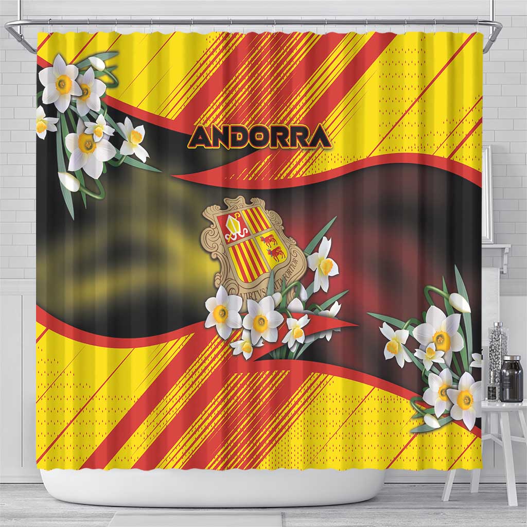 Andorra Shower Curtain The Grandalla Flowers With Symbol - Wonder Print Shop