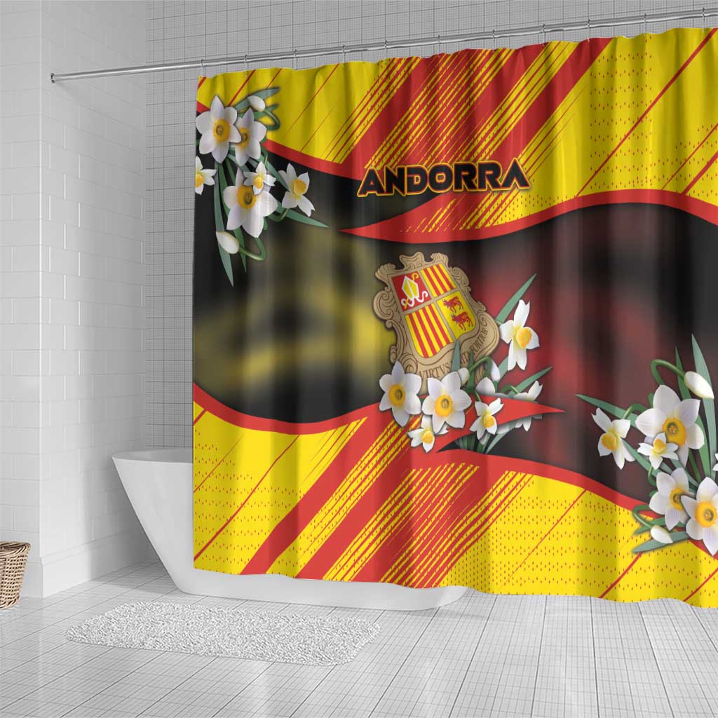 Andorra Shower Curtain The Grandalla Flowers With Symbol - Wonder Print Shop