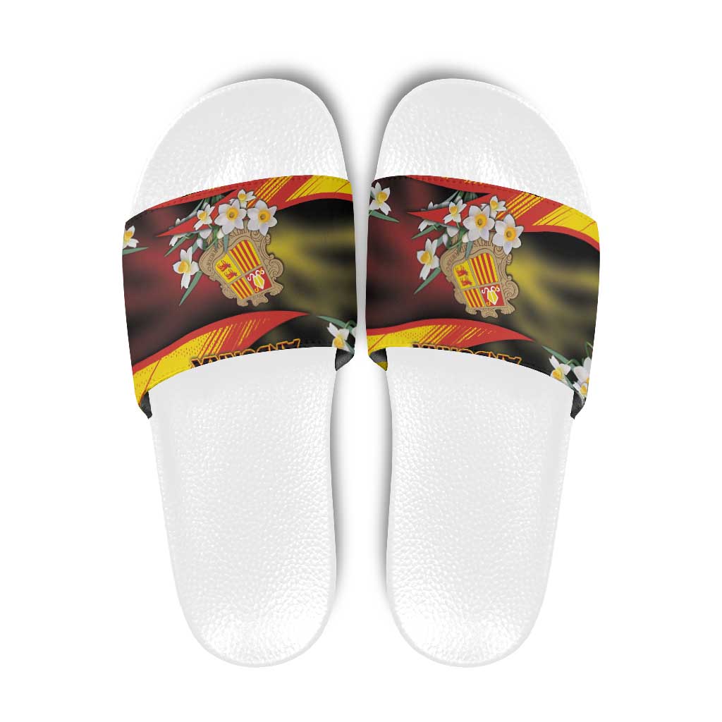 Andorra Slide Sandals The Grandalla Flowers With Symbol - Wonder Print Shop