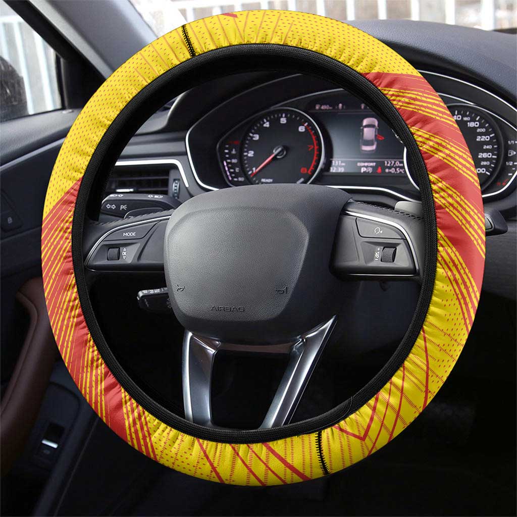 Andorra Steering Wheel Cover The Grandalla Flowers With Symbol - Wonder Print Shop
