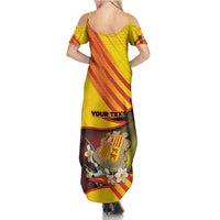 Personalized Andorra Summer Maxi Dress The Grandalla Flowers With Symbol - Wonder Print Shop