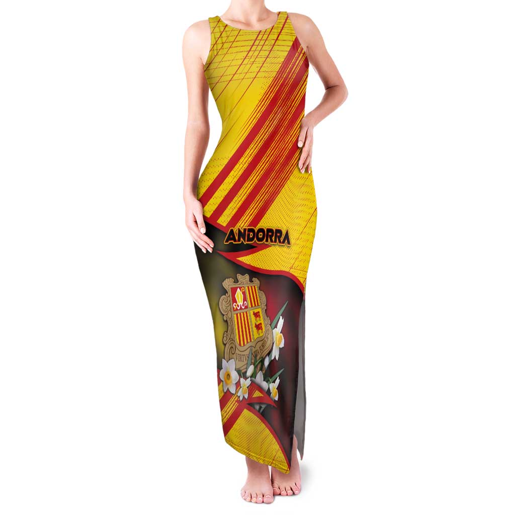 Personalized Andorra Tank Maxi Dress The Grandalla Flowers With Symbol - Wonder Print Shop