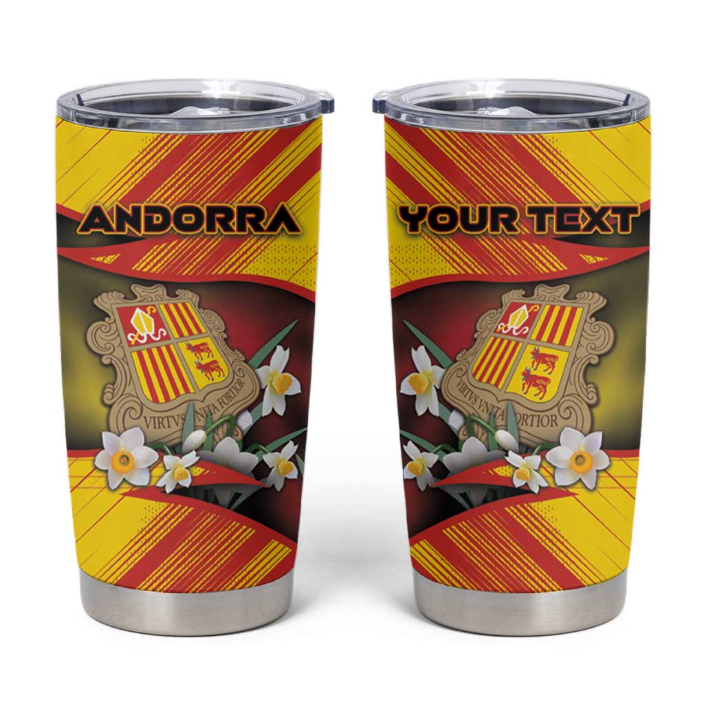 Personalized Andorra Tumbler Cup The Grandalla Flowers With Symbol - Wonder Print Shop