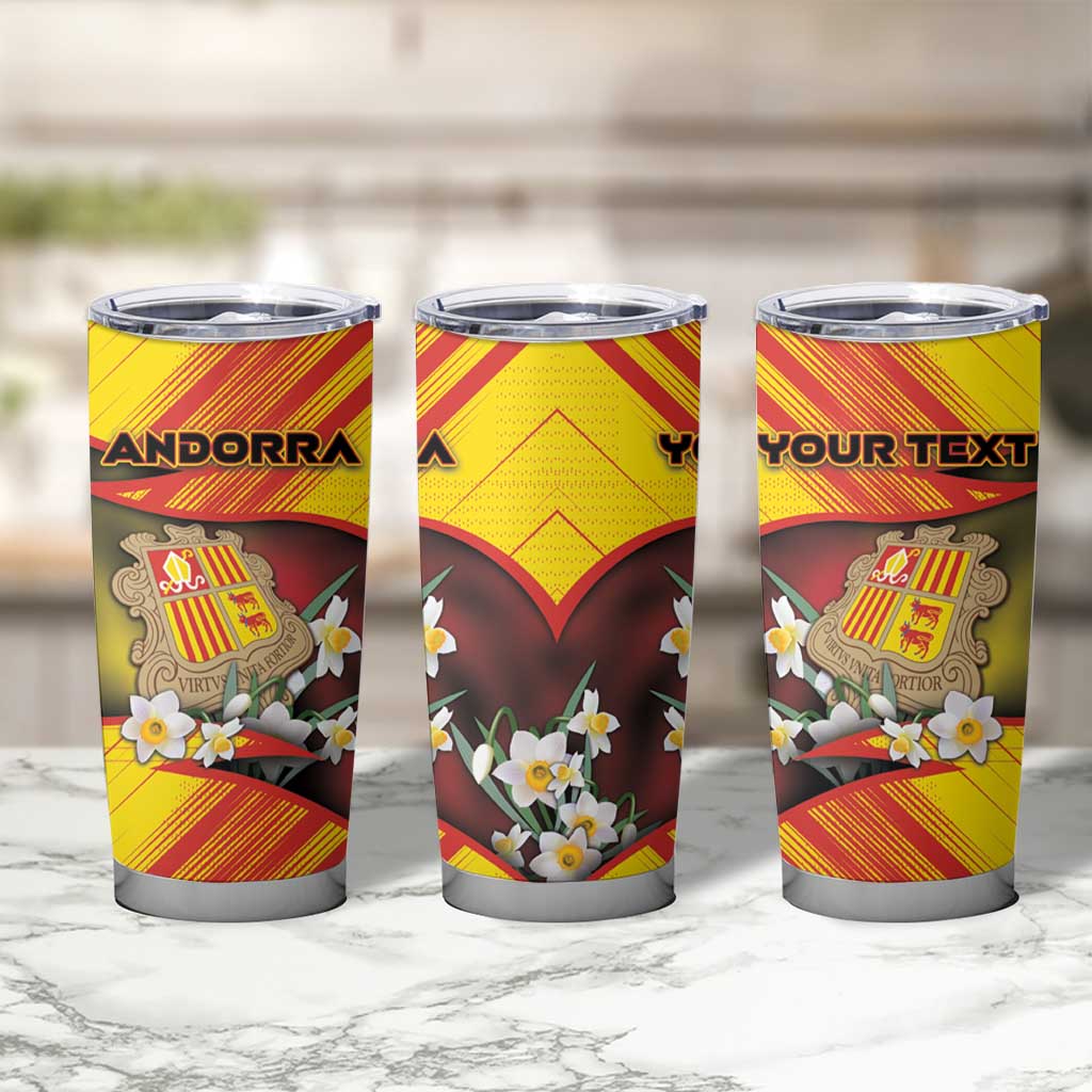 Personalized Andorra Tumbler Cup The Grandalla Flowers With Symbol - Wonder Print Shop