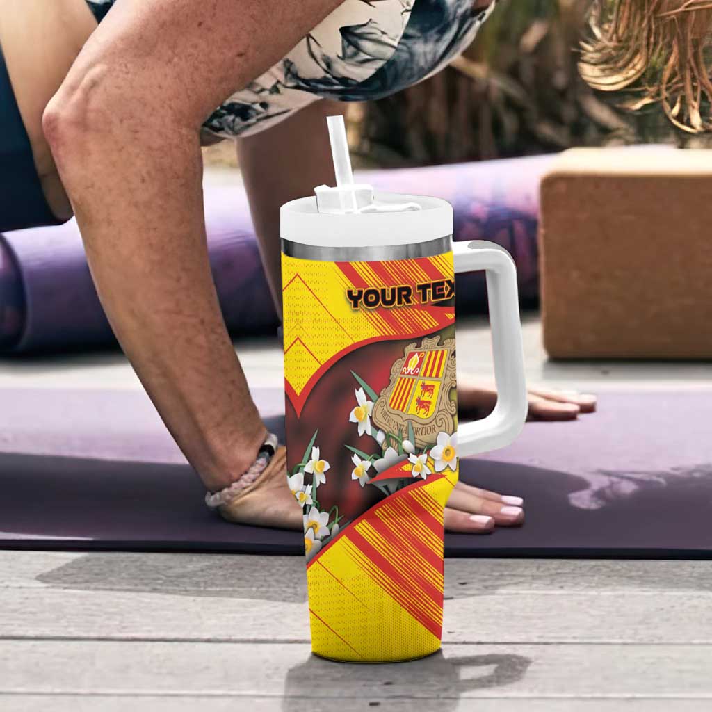 Personalized Andorra Tumbler With Handle The Grandalla Flowers With Symbol - Wonder Print Shop