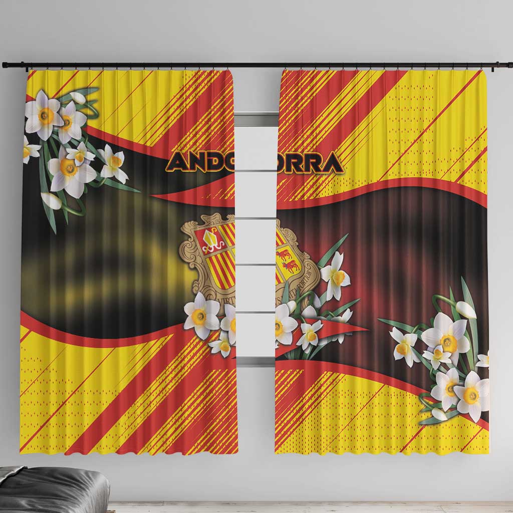 Andorra Window Curtain The Grandalla Flowers With Symbol - Wonder Print Shop