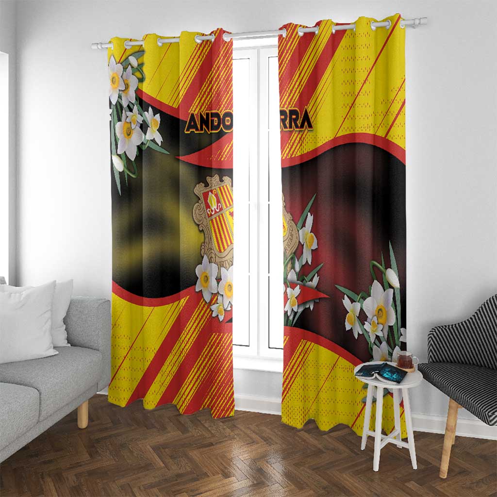 Andorra Window Curtain The Grandalla Flowers With Symbol - Wonder Print Shop