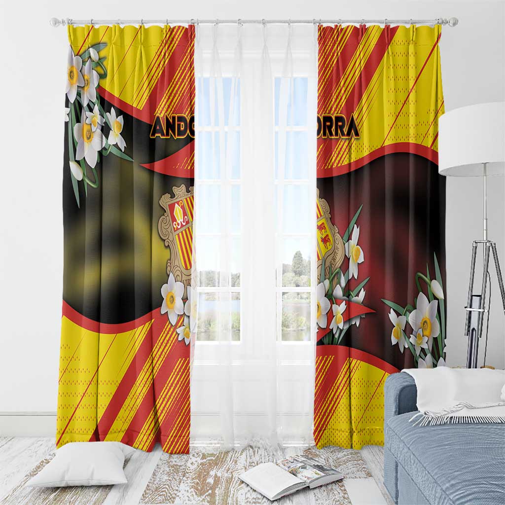 Andorra Window Curtain The Grandalla Flowers With Symbol - Wonder Print Shop