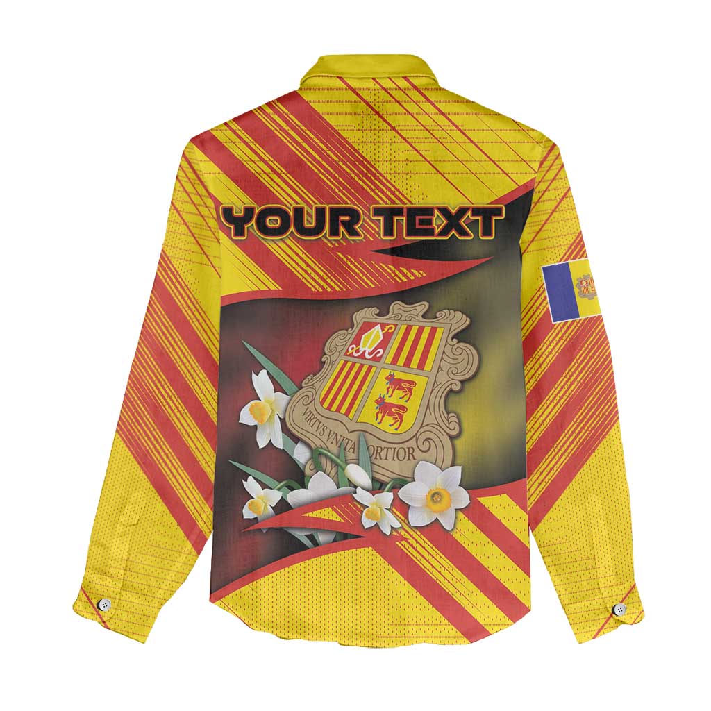 Personalized Andorra Women Casual Shirt The Grandalla Flowers With Symbol - Wonder Print Shop