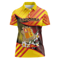 Personalized Andorra Women Polo Shirt The Grandalla Flowers With Symbol - Wonder Print Shop