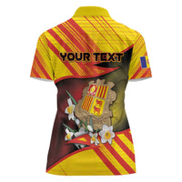 Personalized Andorra Women Polo Shirt The Grandalla Flowers With Symbol - Wonder Print Shop
