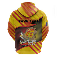 Personalized Andorra Zip Hoodie The Grandalla Flowers With Symbol - Wonder Print Shop