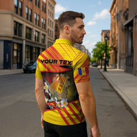 Personalized Andorra Zipper Polo Shirt The Grandalla Flowers With Symbol - Wonder Print Shop